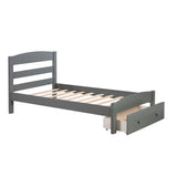 Twin Gray Upholstered Bed
