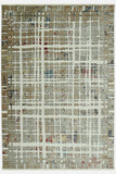 8' Ivory Abstract Dhurrie Runner Rug