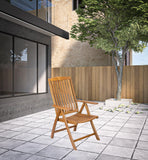 Brown Solid Wood Reclining Deck Chair
