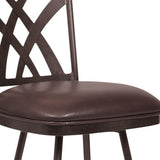 26" Brown Iron Counter Height Bar Chair