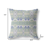 20" X 20" Light Beige Blown Seam Paisley Indoor Outdoor Throw Pillow