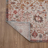 9' X 12' Beige Floral Stain Resistant Indoor Outdoor Area Rug