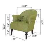 29" Green on Green Design Polyester Blend Solid Color Armchair