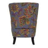 28" Grey Golden And Brown Polyester Blend Floral Arm Chair