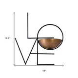 Black And Gold Metal Love Wall Decor