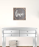 16" Gray And White Rustic Love Wall Decor