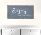 23" Distressed Gray Faux Concrete Enjoy The Little Things Wall Decor