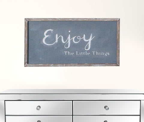 23" Distressed Gray Faux Concrete Enjoy The Little Things Wall Decor