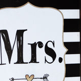 Black and White Handcrafted and Rustic Mrs Wall Decor
