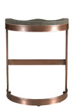30" Gray And Copper Iron Backless Bar Height Bar Chair