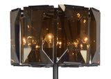 68" Dark Bronze Floor Lamp With Amber Solid Color Beveled Glass Drum Shade