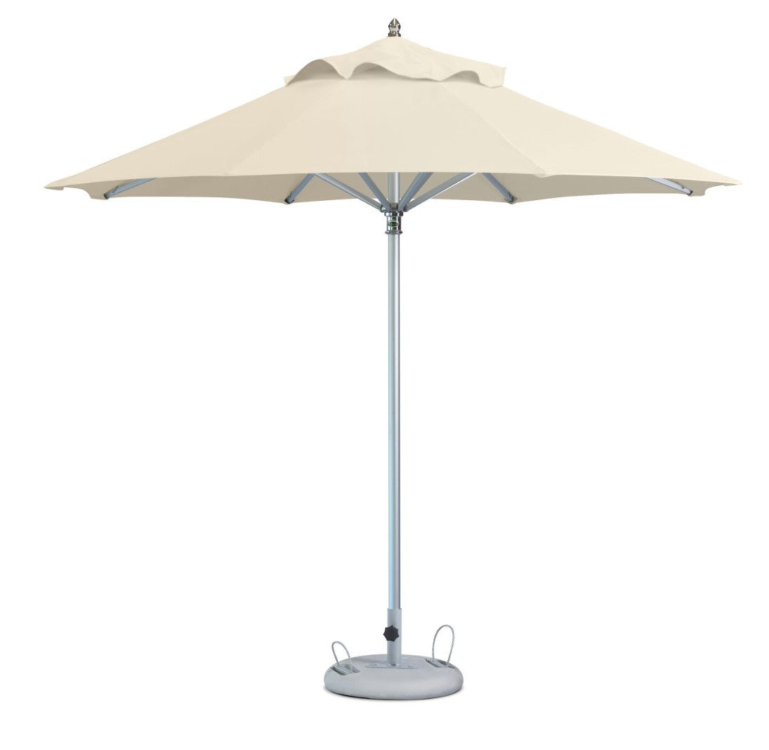 10' Ecru Polyester Round Market Patio Umbrella