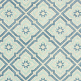 8' x 10' Blue and Ivory Geometric Stain Resistant Indoor Outdoor Area Rug