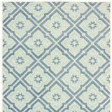 8' x 10' Blue and Ivory Geometric Stain Resistant Indoor Outdoor Area Rug