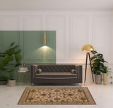 5' X 8' Ivory Oriental Power Loom Stain Resistant Area Rug