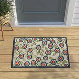 5' X 8' Blue And Green Floral Non Skid Indoor Outdoor Area Rug