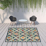 2' X 3' Blue Striped Non Skid Indoor Outdoor Area Rug