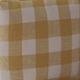17" Yellow And White Canvas Gingham Pouf Ottoman