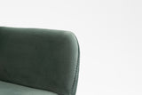 Green Upholstered Velvet Open Back Dining Chair