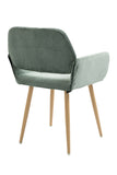 Green Upholstered Velvet Open Back Dining Chair