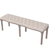 Bench Linen Solid Wood 59.1" x 15.7" x 18.9" Cream White