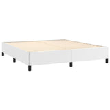 Bed Frame White 76"x79.9" King Faux Leather