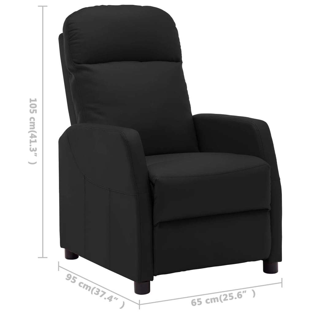 Recliner Black Faux Leather