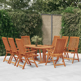 Folding Patio Chairs 8 pcs Solid Wood Eucalyptus