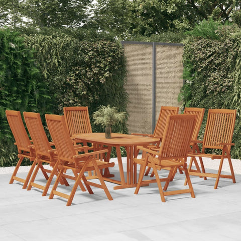 Folding Patio Chairs 8 pcs Solid Wood Eucalyptus