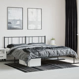 Metal Bed Frame with Headboard Black 76"x79.9"