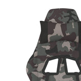 Massage Gaming Chair with Footrest Black and Camouflage Fabric