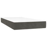 Box Spring Bed with Mattress Dark Gray Full Velvet