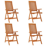 Folding Patio Chairs 4 pcs Solid Wood Eucalyptus