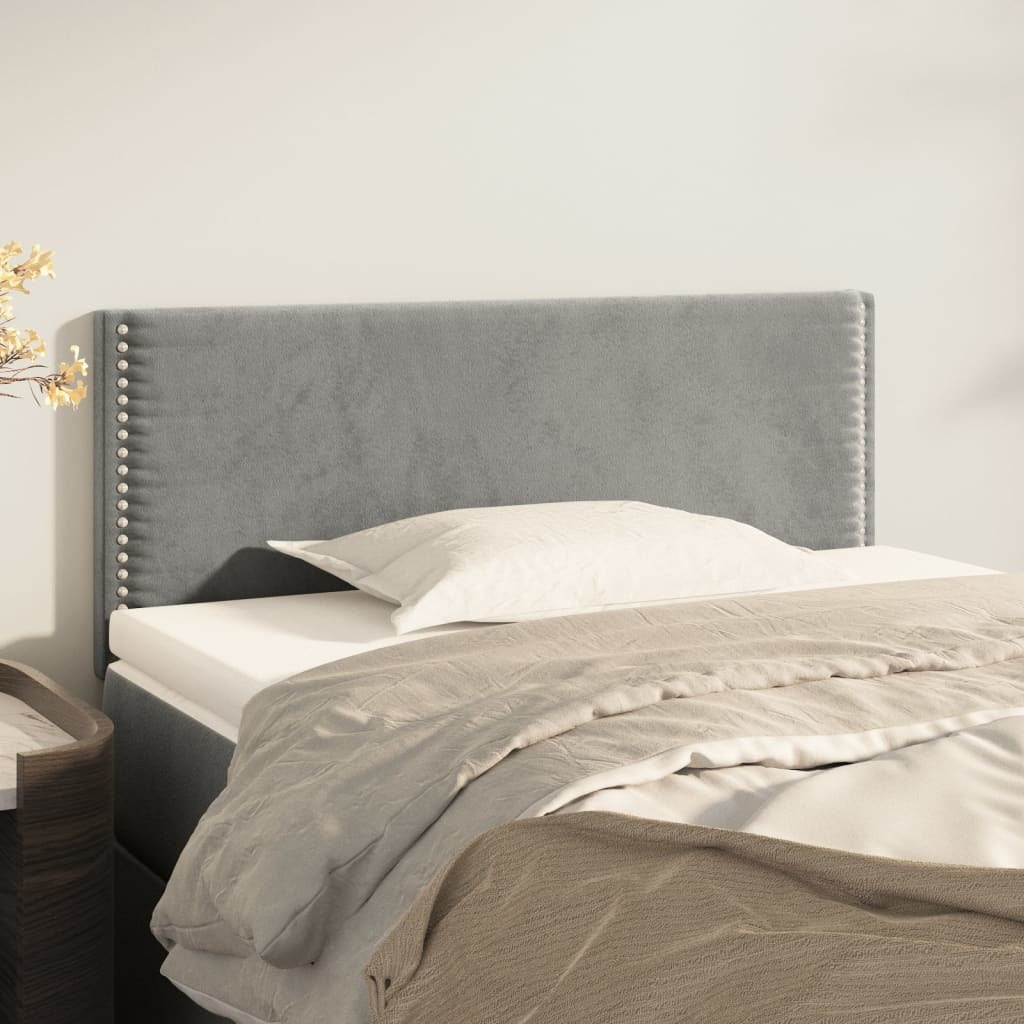 Headboard Light Gray 39.4"x2"x30.7"/34.6" Velvet