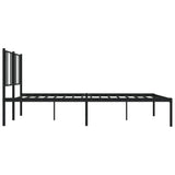 Metal Bed Frame with Headboard Black 72"x83.9"