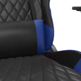 Massage Gaming Chair with Footrest Black&Blue Faux Leather