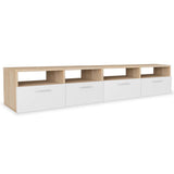 TV Cabinets 2 pcs Engineered Wood 37.4"x13.8"x14.2" Oak and White