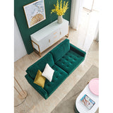 Modern Velvet fabric sofa 71" - Emerald