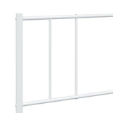 Metal Bed Frame with Headboard and Footboard White 76"x79.9"