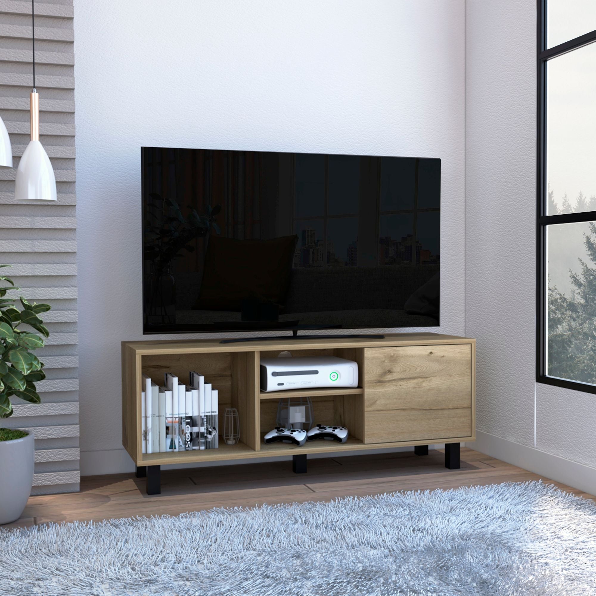 Rome TV Stand For TV´s up 43"; Two Open Shelves; One Cabinet; One Big Open Shelf