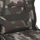 Massage Gaming Chair with Footrest Black and Camouflage Fabric