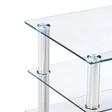 TV Stand Transparent 59.1"x15.7"x15.7" Tempered Glass