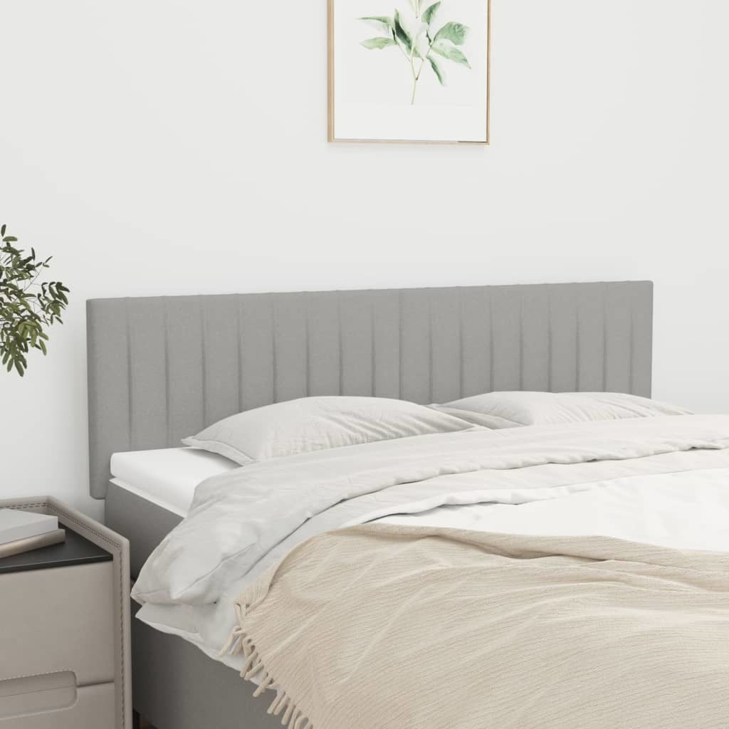 Headboards 2 pcs Light Gray 28.3"x2"x30.7"/34.6" Fabric
