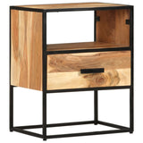 Bed Cabinet 15.7"x11.8"x19.7" Solid Acacia Wood