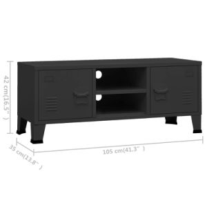 Industrial TV Cabinet Black 41.3"x13.8"x16.5" Metal