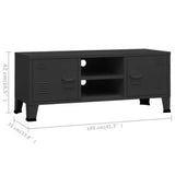 Industrial TV Cabinet Black 41.3"x13.8"x16.5" Metal