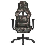 Gaming Chair with Footrest Camouflage and Black Fabric