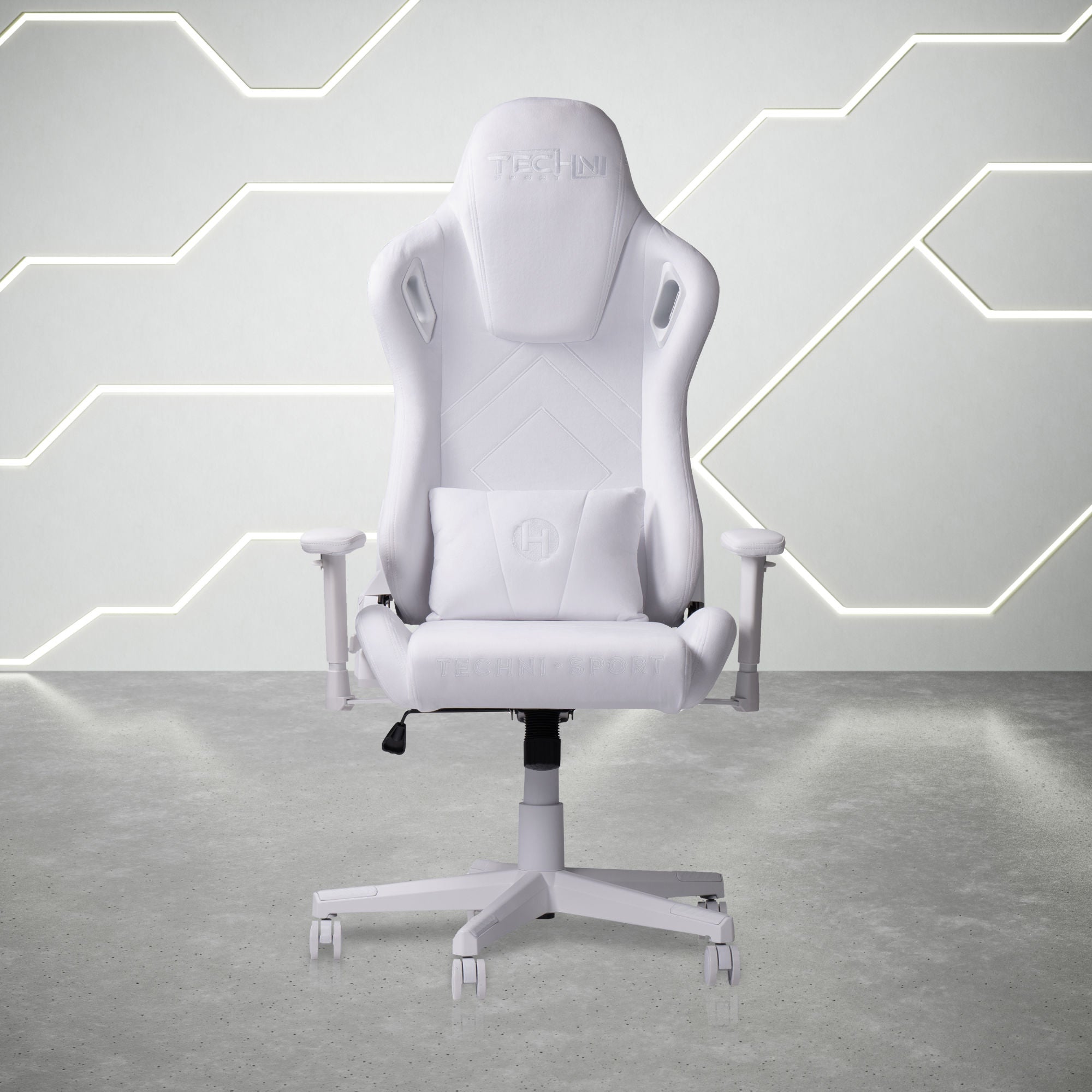 Techni Sport TSF45C Velvet Memory Foam Gaming Chair – White