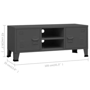 Industrial TV Cabinet Anthracite 41.3"x13.8"x16.5" Metal