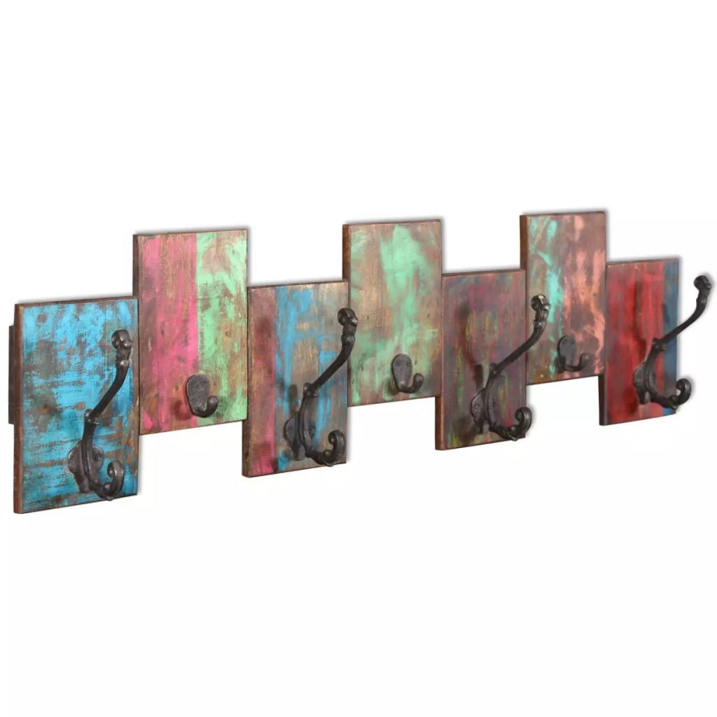 Coat Rack with 7 Hooks Solid Reclaimed Wood